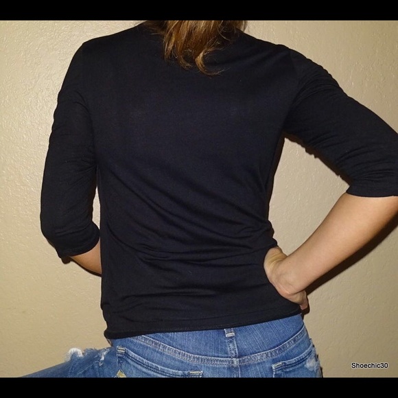 cheetah sequin wrap style shirt top black small - Picture 4 of 4